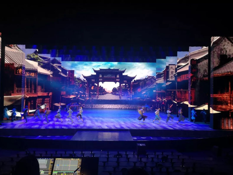 湖南益陽清溪劇院504平LED舞臺背景屏