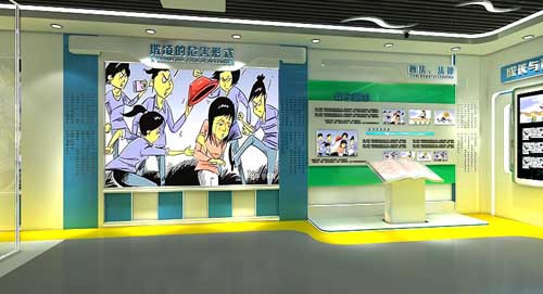 上海多媒體中小學法治教育文化<a href=http://www.yimeiwigs.com/qyzt/ target=_blank>展廳</a>